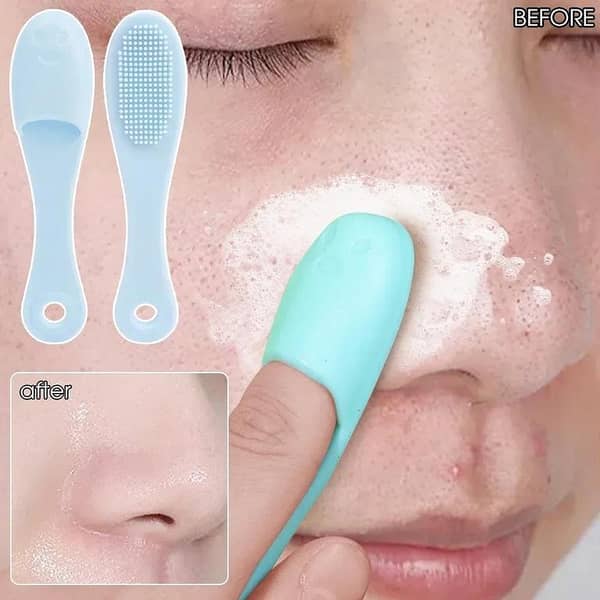 Silicone Nose Brush Facial Pore Cleaner Portable Blackhead Double-sided Massage Brushes Beauty Cleaning Tool Facial Nasal Scrub 1PCs