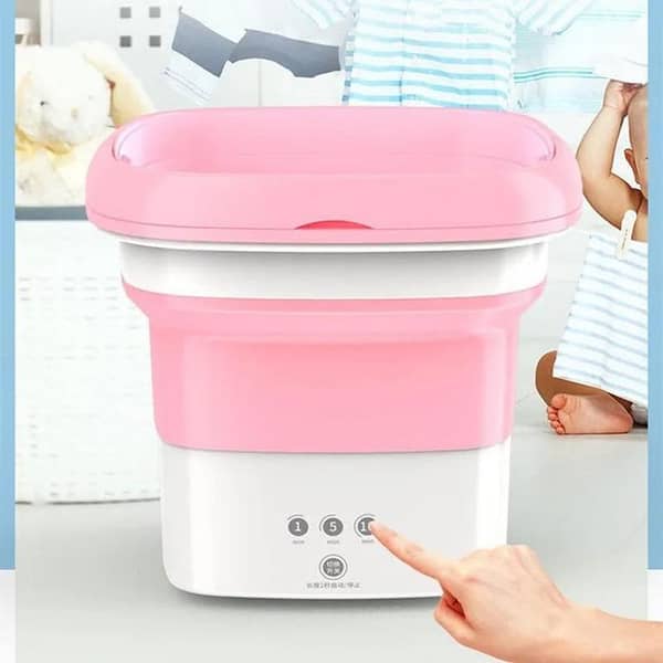 Portable Washing Machine, Mini Folding Washer and Dryer Combo,with Small Foldable Drain Basket for Underwear, Socks, Baby Clothes, Travel, Camping, RV, Dorm, Apartment, Lightweight and Easy to Carry