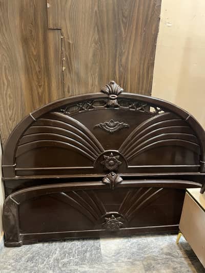Solid wooden double bed