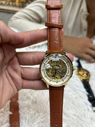 Rolex Automatic Lather Strap With deffrent colors