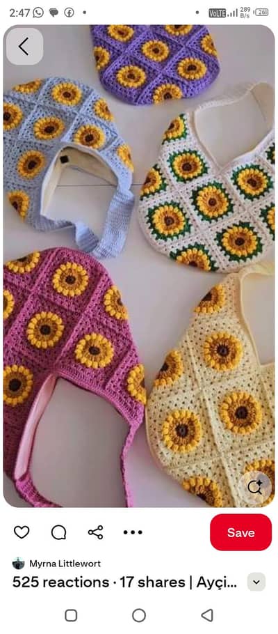 crochet hand bags