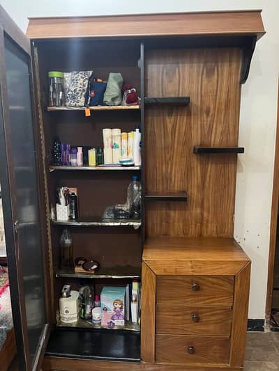 Solid Wood Dressing Mirror with 2 Side Tables – Excellent Condition