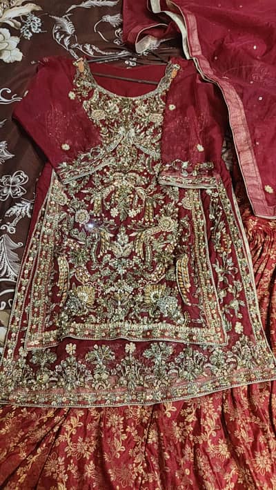 heavy embroidery sharara with short shirt
