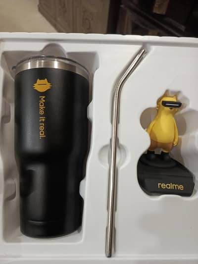 Realme Water bottle  and Mobile stand