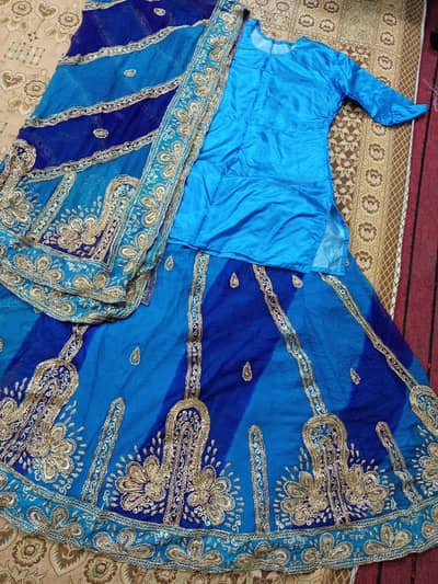 New Blue Chiffon Lenga Choli - Rs 10,000