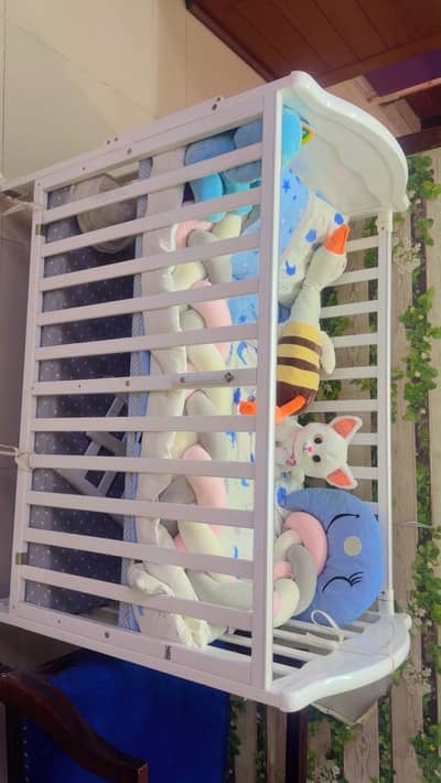 Used Baby Cot for Sell with Mattress and related stuff