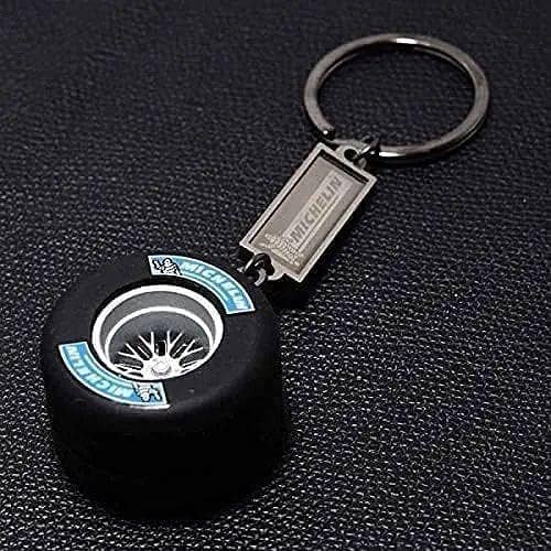 Tire Keychain, Black, 1PC, Novelty Keychain, Unisex-Adults, Car Enthusiasts Pack of one