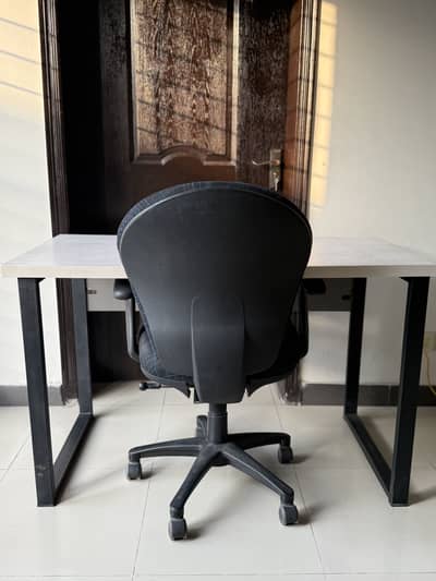 Modern Minimalist Study / Office Table & Adjustable Mesh Chair Set