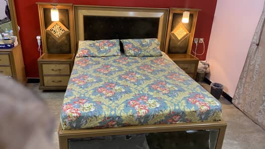 Queen-size Bed with Master Celeste Spring Mattress & 2 Side tables