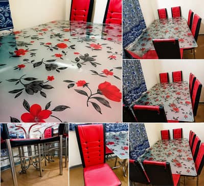 6-Seater Glass Dining Table Set – Excellent Condition 10/10