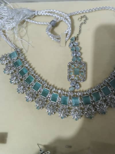 Silver Zircon Bridal Set (Necklace + Earrings + Ring)