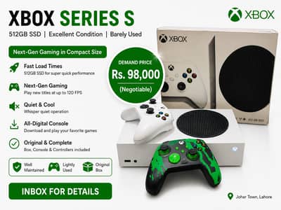 Xbox Series S 512GB with Box & 2 Controllers Neat Condition