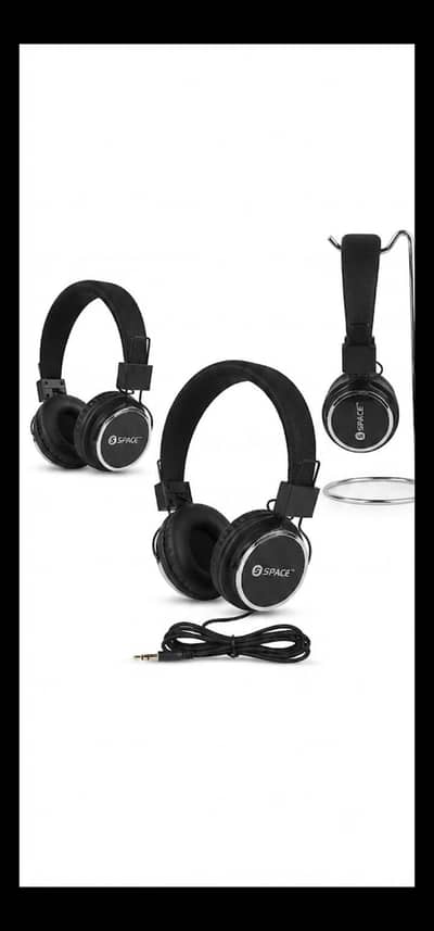 black colour head phone
