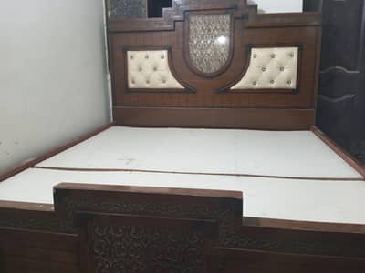 Used bed with corner tables and dressing table for sale