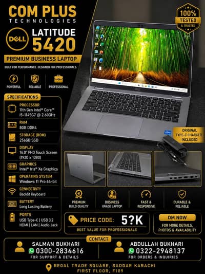  DELL LATITUDE 5420 – Intel Core i5 11th Gen (i5-1145G7)