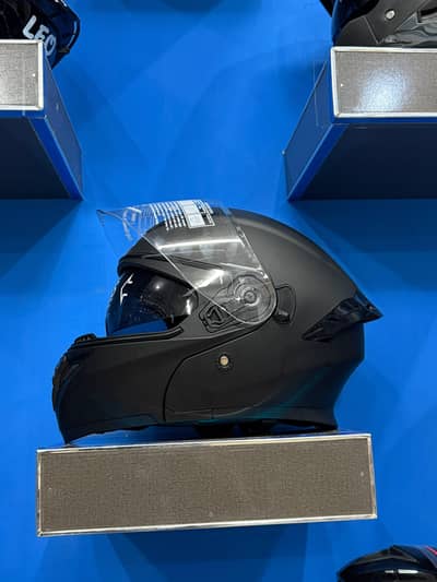 Dot approved helmet with visor and glasses