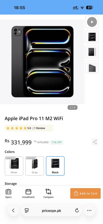 IPAD Pro 11 inch M2 256 Gb Wifi/4g