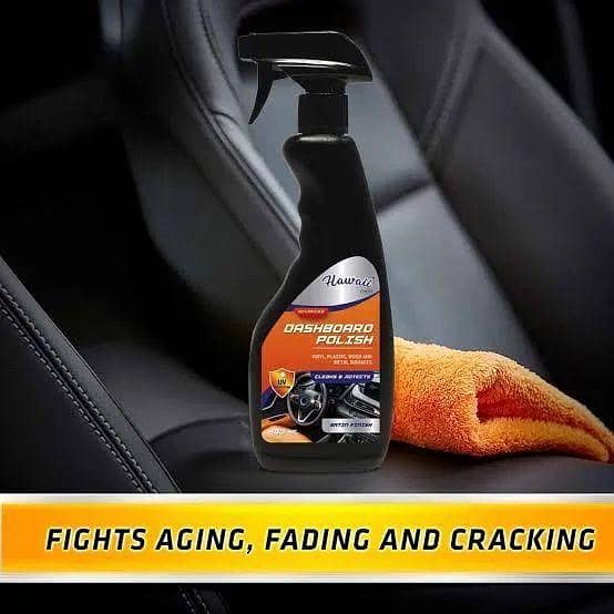 HAWAII BRAND MADE IN EUROPE ADVANCED CAR DASHBOARD POLISH SPRAY FOR VINYL, PLASTIC, WOOD, AND METAL SURFACES CLEANS & ROTECTS UV PROTECTION SATIN FINISH 500ML
