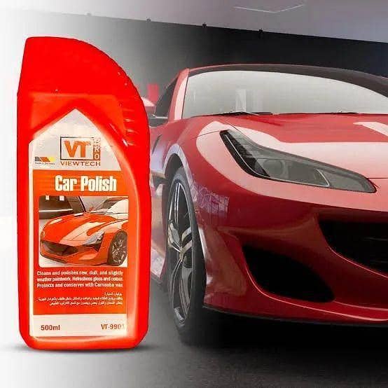VT(VIEWTECH) PRO CAR POLISH CLEAN AND POLISHES NEW , DULL,AND SLIGHTLY WEATHER PAINT WORK REFRESHENS GLOSS AND COLOR PROTECTS AND CONCERVES WITH CARNOUBA WAX 500ML MADE IN GERMANY