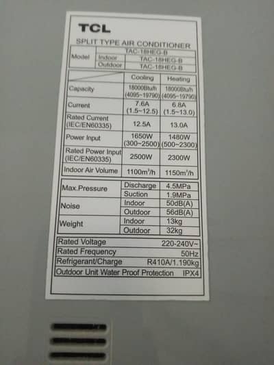 TCL split AC