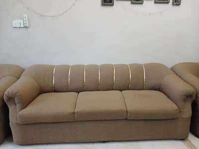 Premium Quality Molty Foam Jute Fabric 7 Seater Sofa Set