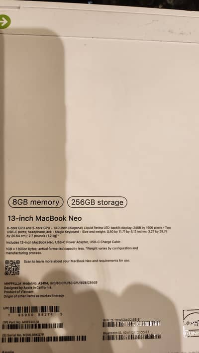 MacBook Neo 8/256GB Blue *Sealed Box*