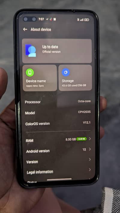OPPO Reno3 Pro 8gb 128 sale