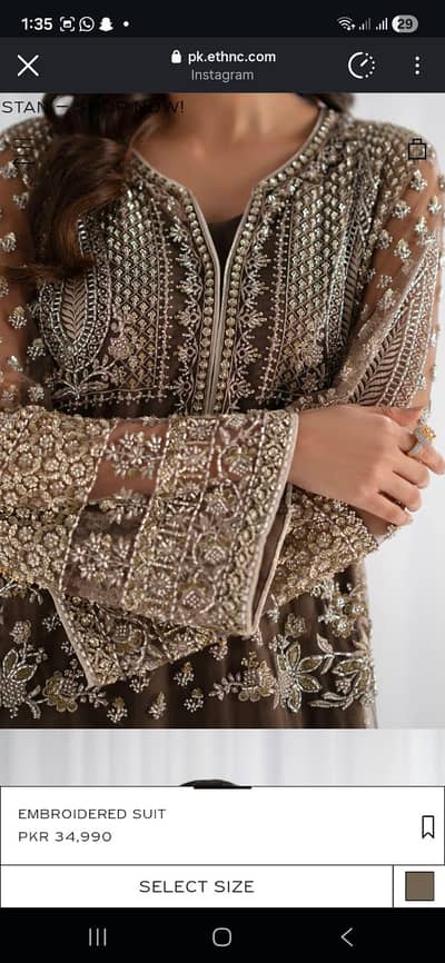barnd ethnic sazi medium 3pic embroidery dress selling price 28k