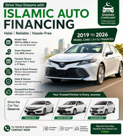 Car On Installment With Just 30% Advance 2019-2026 models only