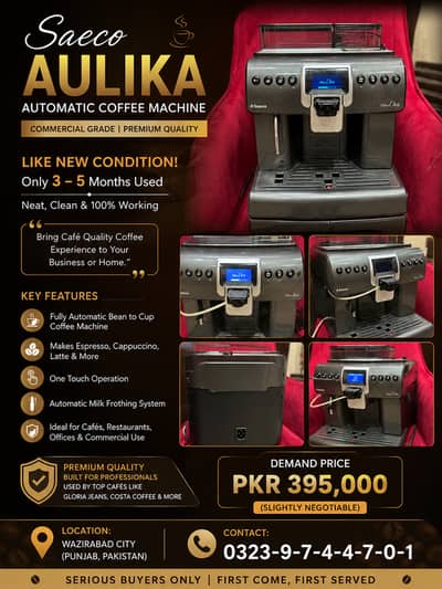 Saeco Aulika Fully Automatic Bean-to-Cup Coffee Machine available in