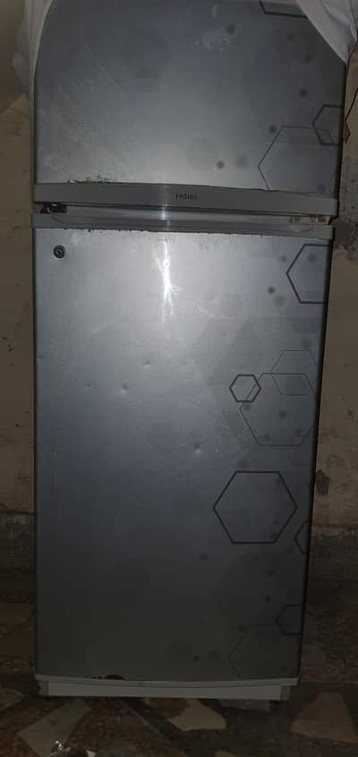 silver Haier refrigerator, medium size