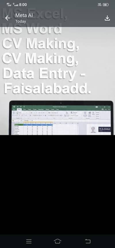 MS Excel, MS Word, CV Making, Data Entry - Faisalabad