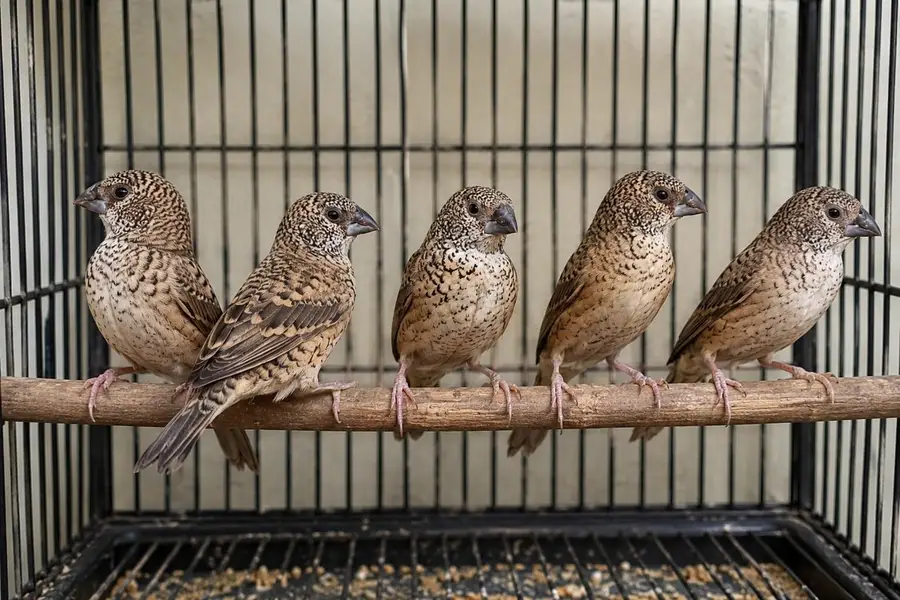 Cut throat female finches
