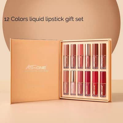 AS~ONE 12 Colors Liquid Lipstick Gift Set – Premium Matte & Gloss Pack