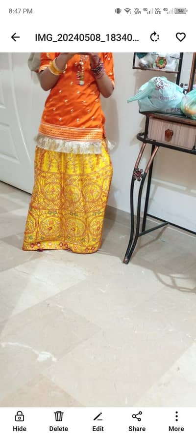 girl fancy embroided sharara formal wedding style