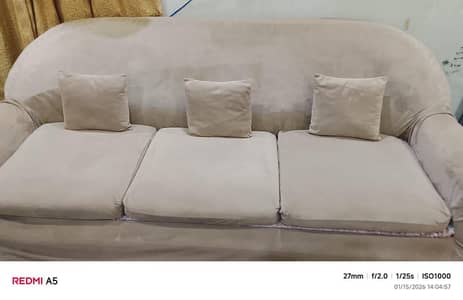 Sofa set 6 Seater with Covers & Cushions