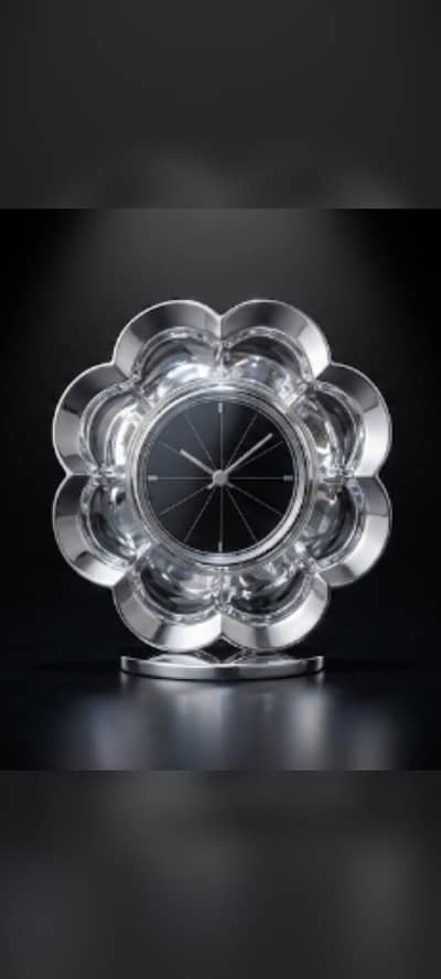 Luxury Crystal Flower Table Clock