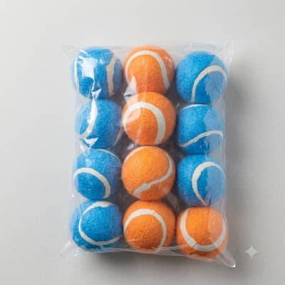 High-Bounce Compact mini Tennis Balls color (Blue/Orange) available