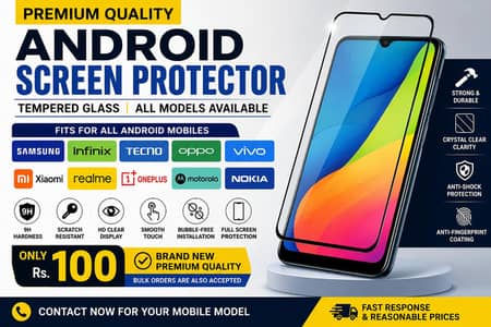 Android Mobile Screen Protector | Tempered Glass | All Models Availabl