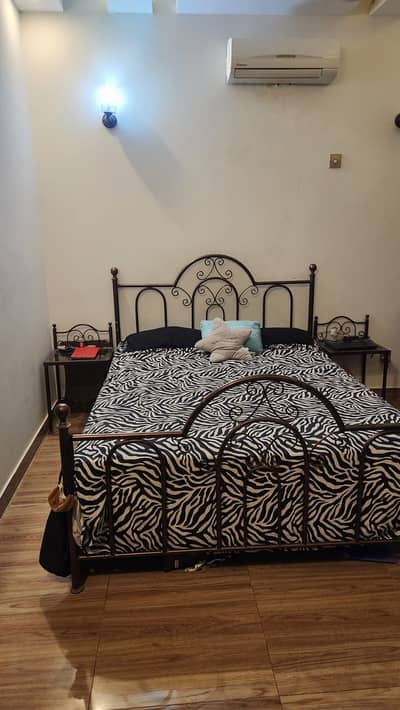 Luxury Wrought Iron Double Bed Set with Mattress, Dressing Table & 2