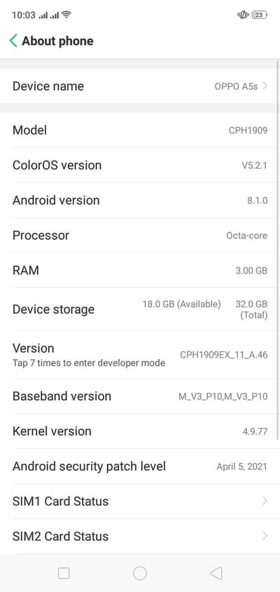 OPPO A5s