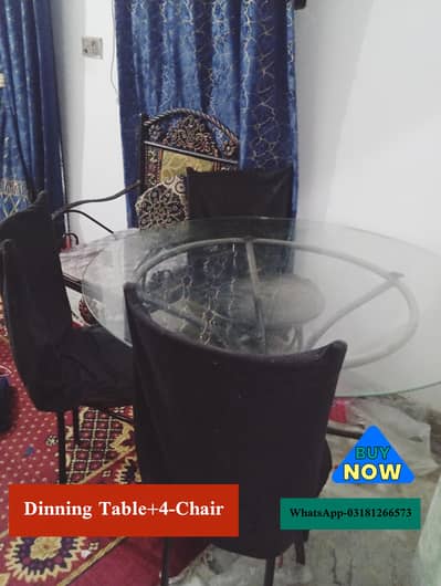 Table and four chairs