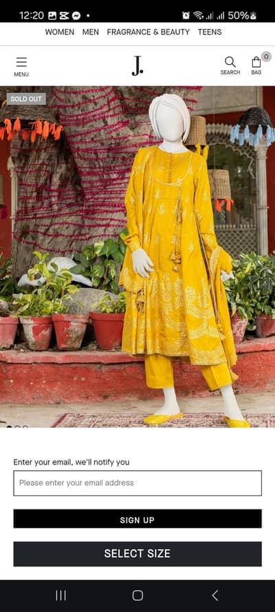 J. Junaid Jamshed  Stiched Suit | Size 14 | Chest 21.5" | Preloved