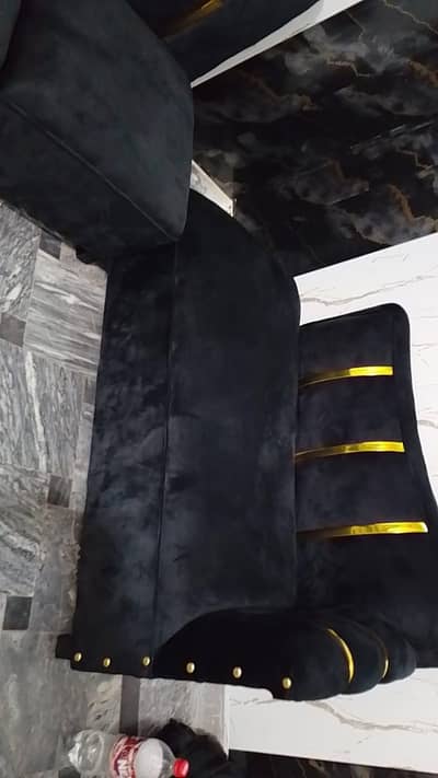 beautiful black color l shaped sofa