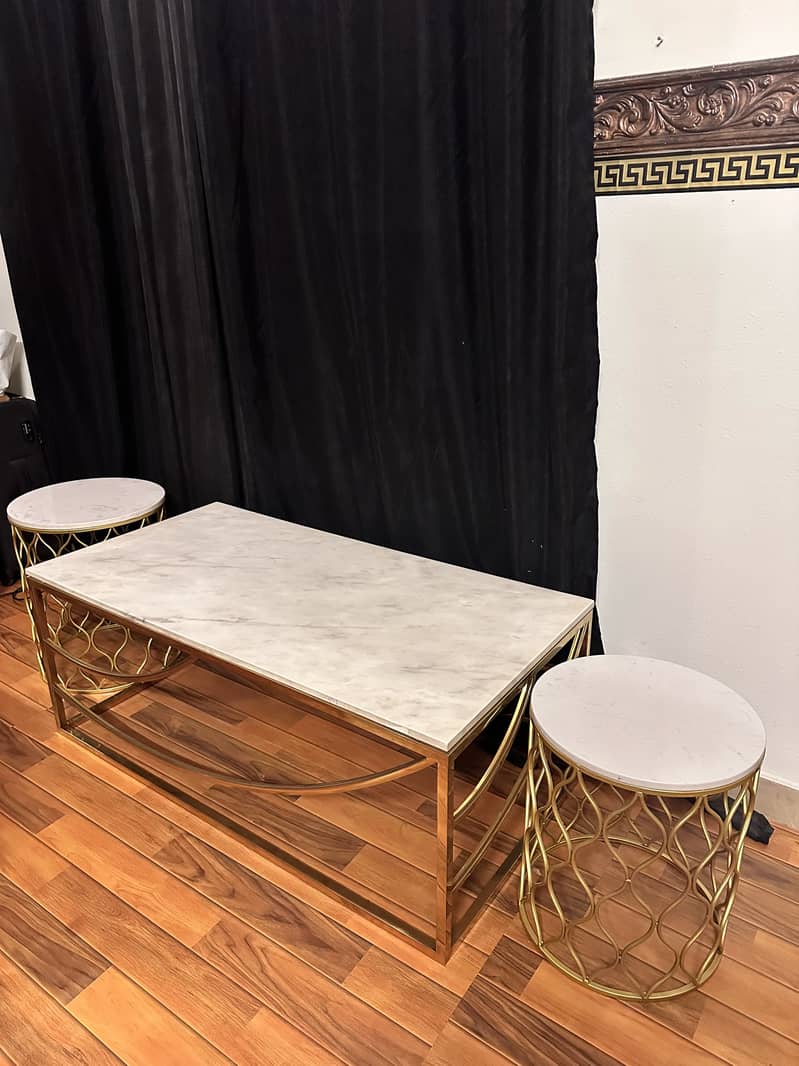Marble Coffee table 3pc condition 10/10 1