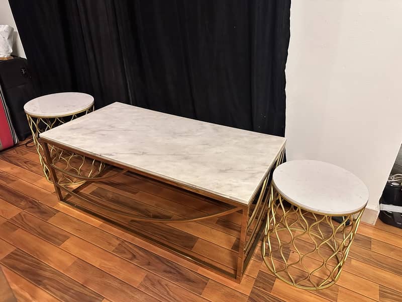 Marble Coffee table 3pc condition 10/10 4