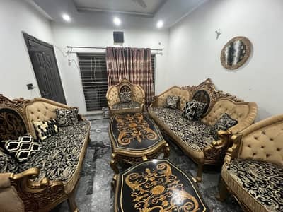 Premium 7 Seater Royal Sofa Set Solid Wood 3 Tables Luxury Furniture