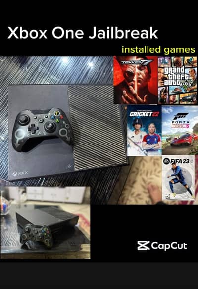 Xbox One Jailbreak Used [Pre Installed Games] with One controller