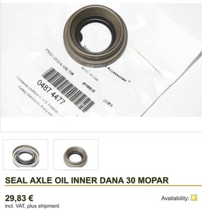 Jeep Wrangler/cherokee axle drive shaft Seal