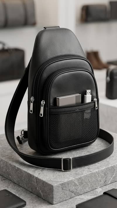 Leather cross body bag